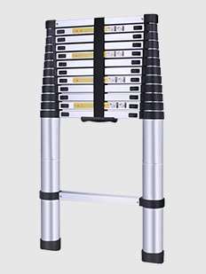 10.5FT / 3.2mワンボタン伸縮はしご、折りたたみ式拡張可能ステップはしご、アルミニウム伸縮はしごメーカー＆サプライヤー、中国伸縮はしご